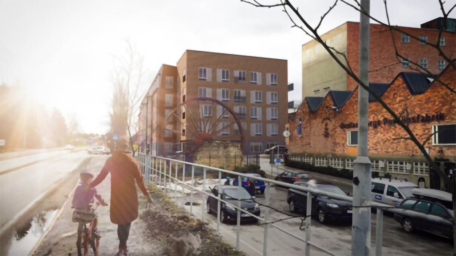 Tornkran Comansa 550 på byggarbetsplats i Stockholm, Modellören