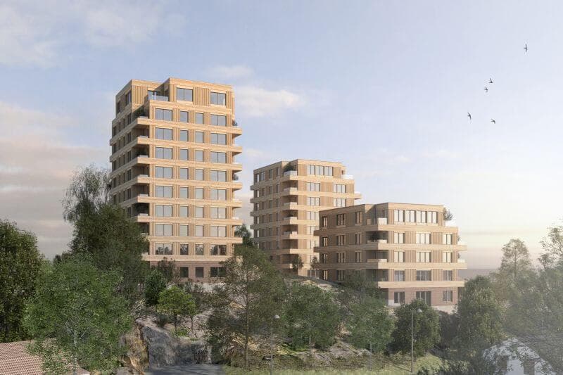 Tornkran Liebherr 280 på byggarbetsplats i Stockholm, Panorama